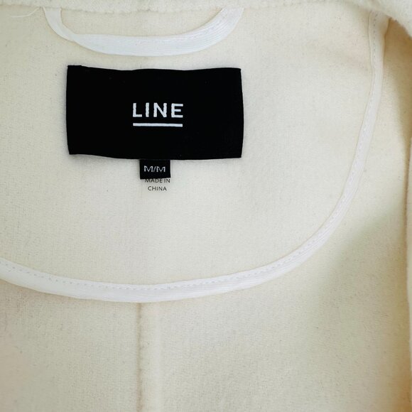 Line "Meghan" Coat - Ivory Wool Wrap Peacoat - Size M - Picture 6 of 12